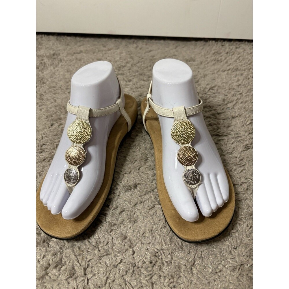Vionic Lizbeth T-Strap Thong Sandals Womens Sz 6 Medallion Orthotic Vacation